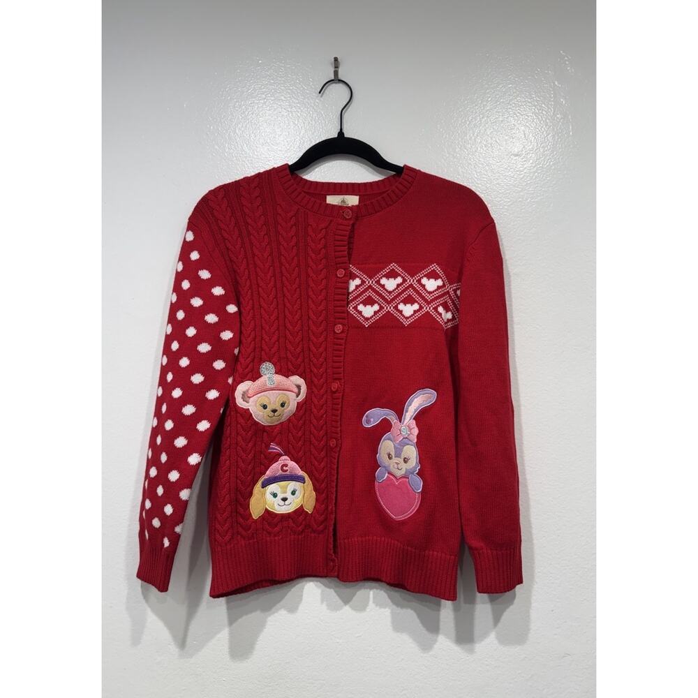 Disney Kids‎ Duffy and Friends Red Cardigan Hong Kong Sweater Size Large Sweater